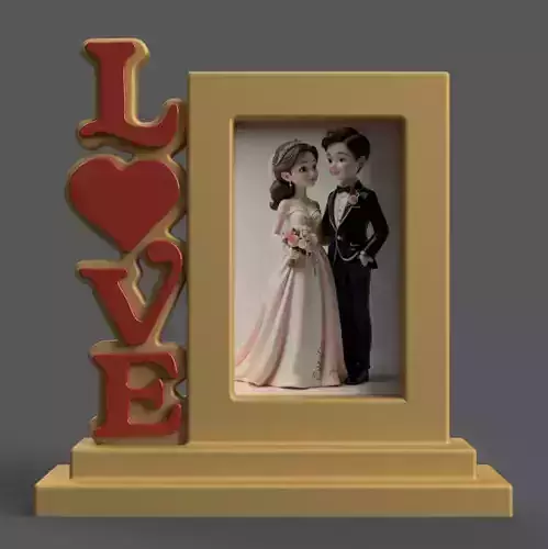 LOVE Photo Frame 3D Model STL for Gift and Decoration
