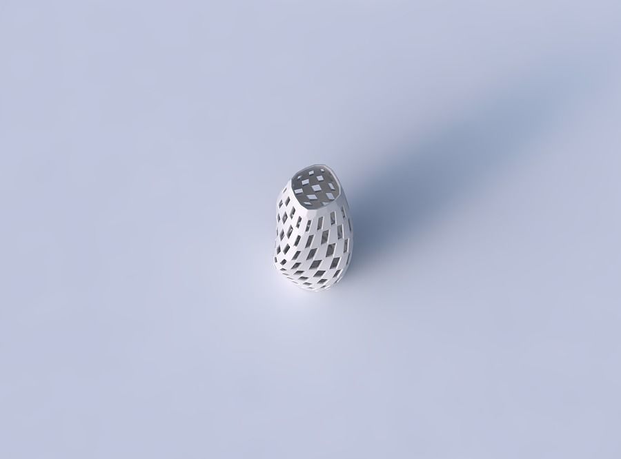 Narrow top vase helix with checker grid lattice 3D print model_2