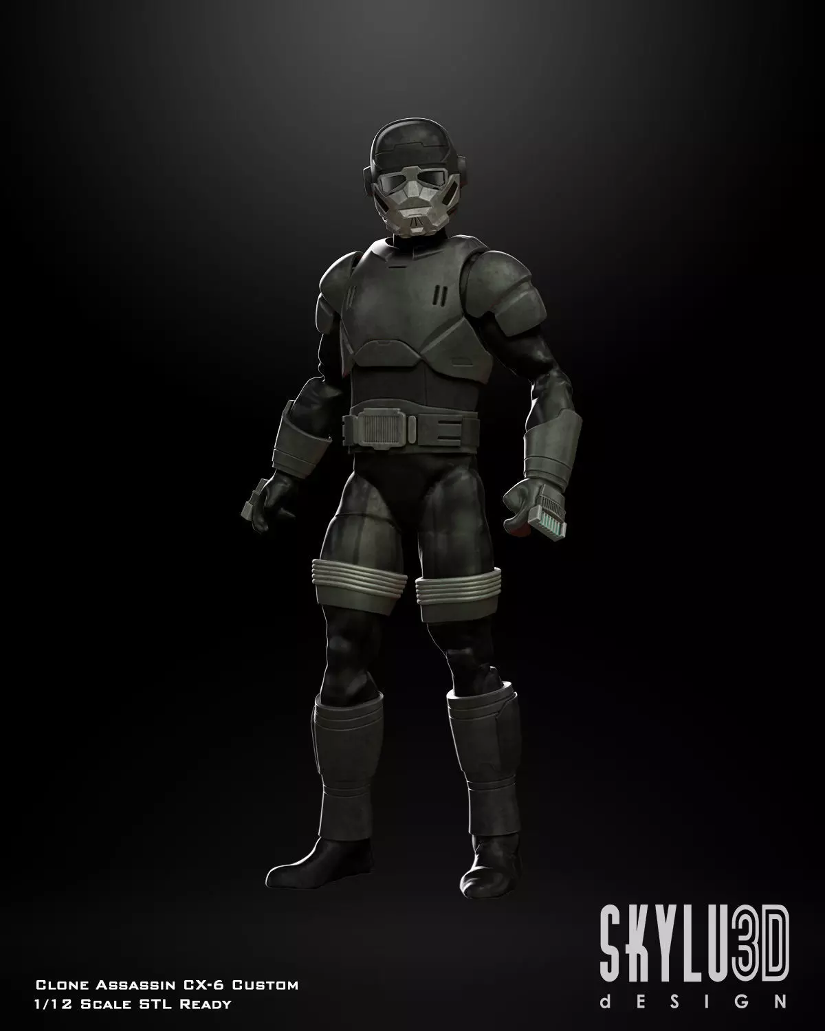 Clone Assassin CX-6 Trooper Custom Armor STL 3D print model_0