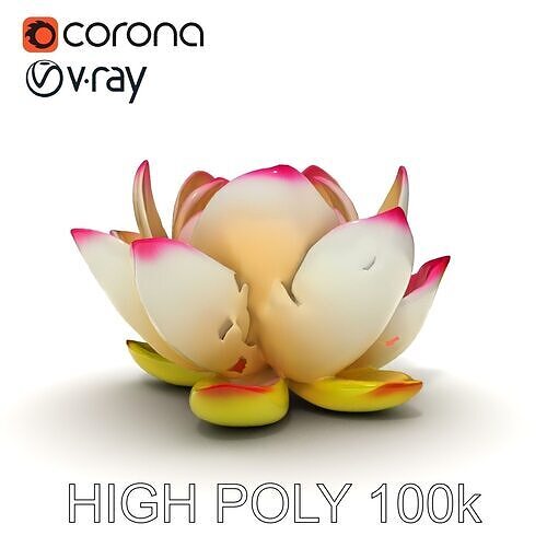 Lotus Flower Sculpture model pack Low-poly 3D model