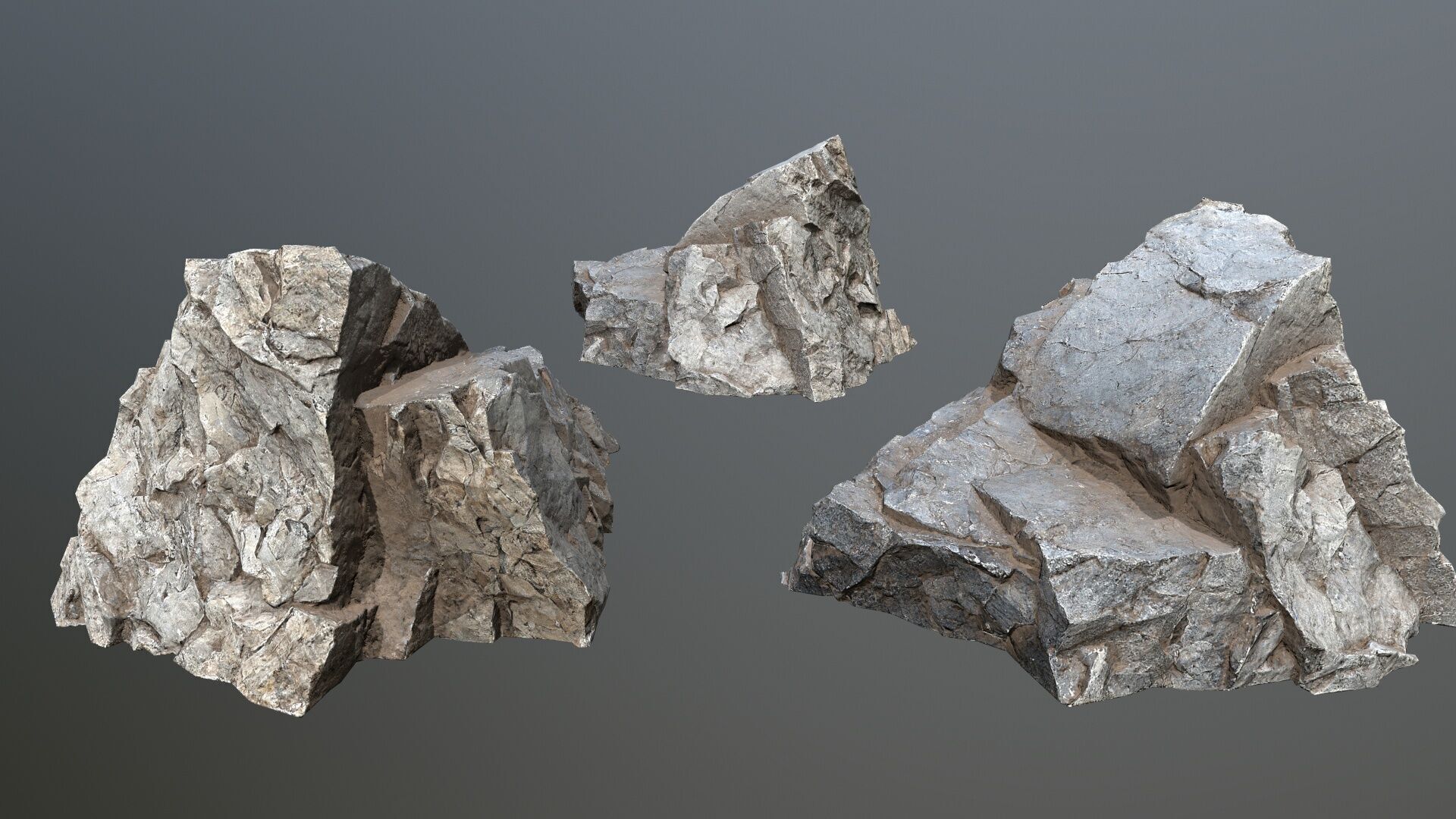 cliff rocks Low-poly 3D model_10