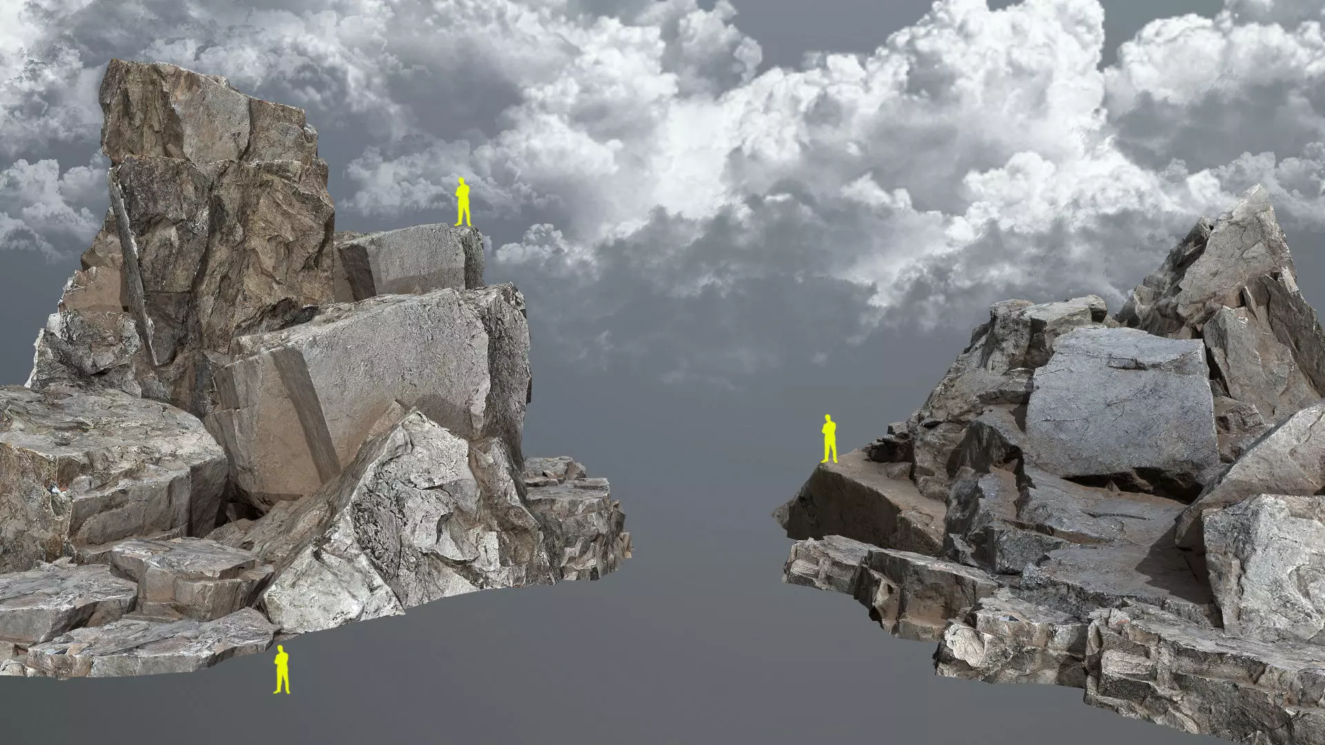 cliff rocks Low-poly 3D model_0
