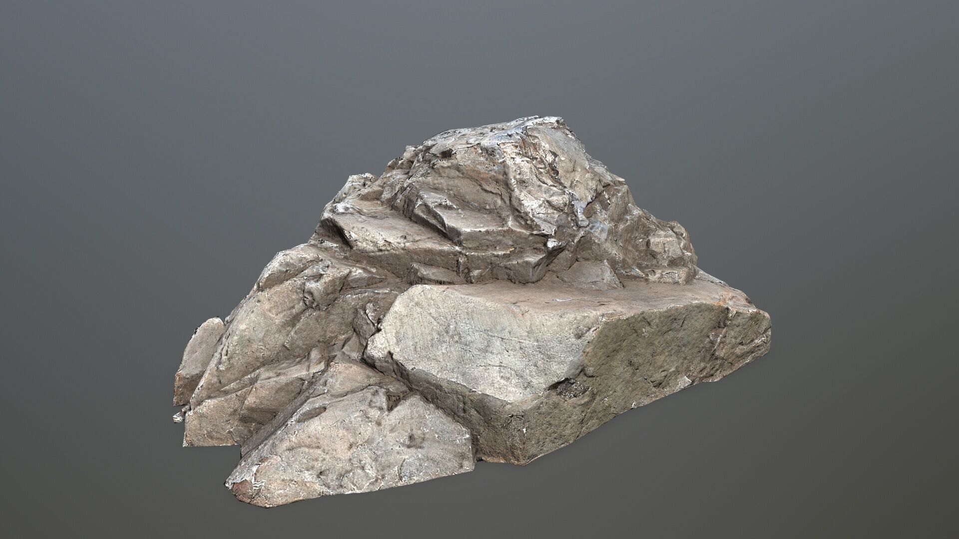 cliff rocks Low-poly 3D model_3