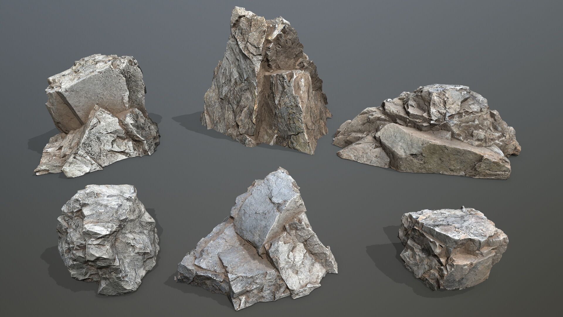 cliff rocks Low-poly 3D model_1