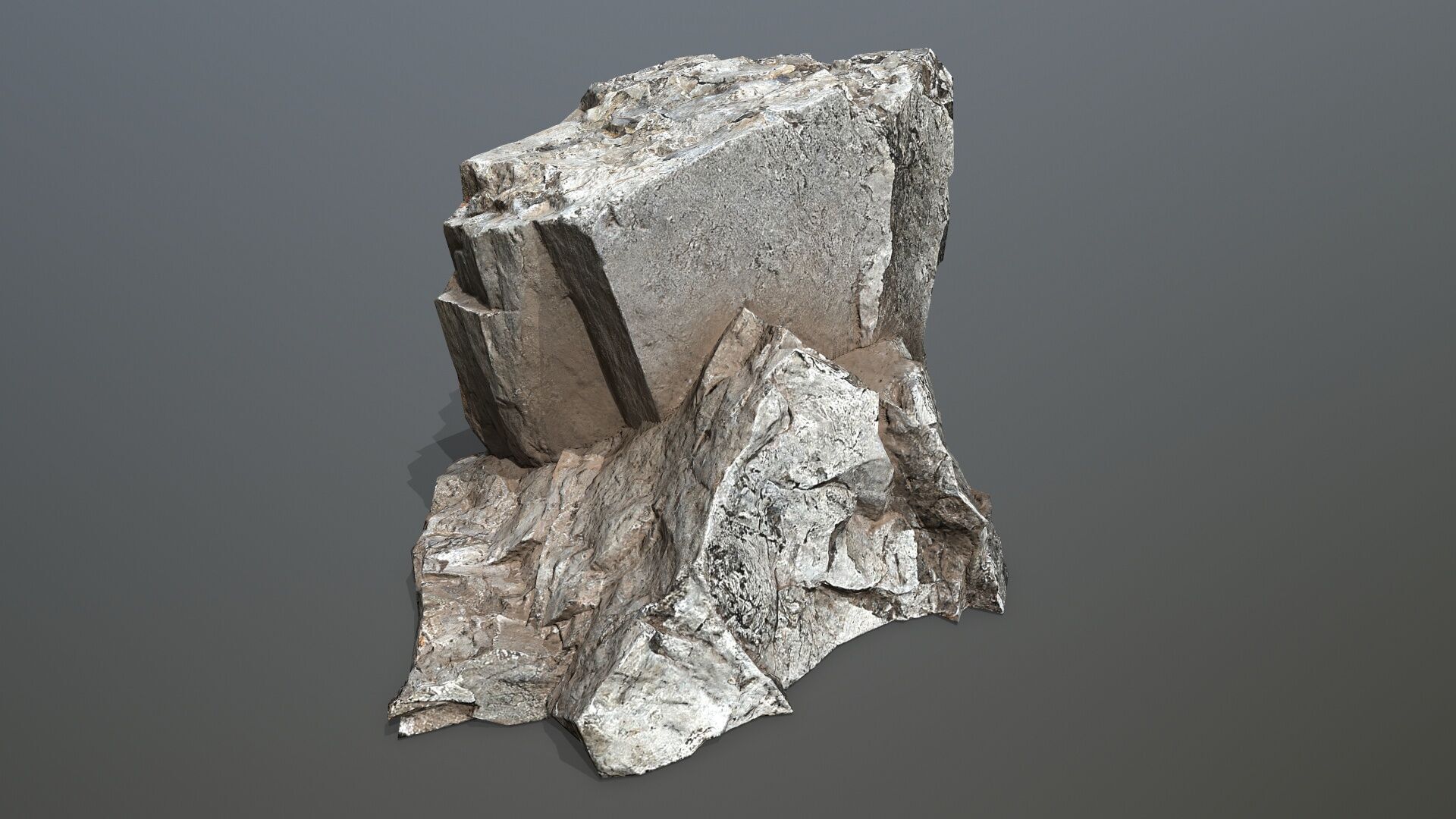 cliff rocks Low-poly 3D model_2