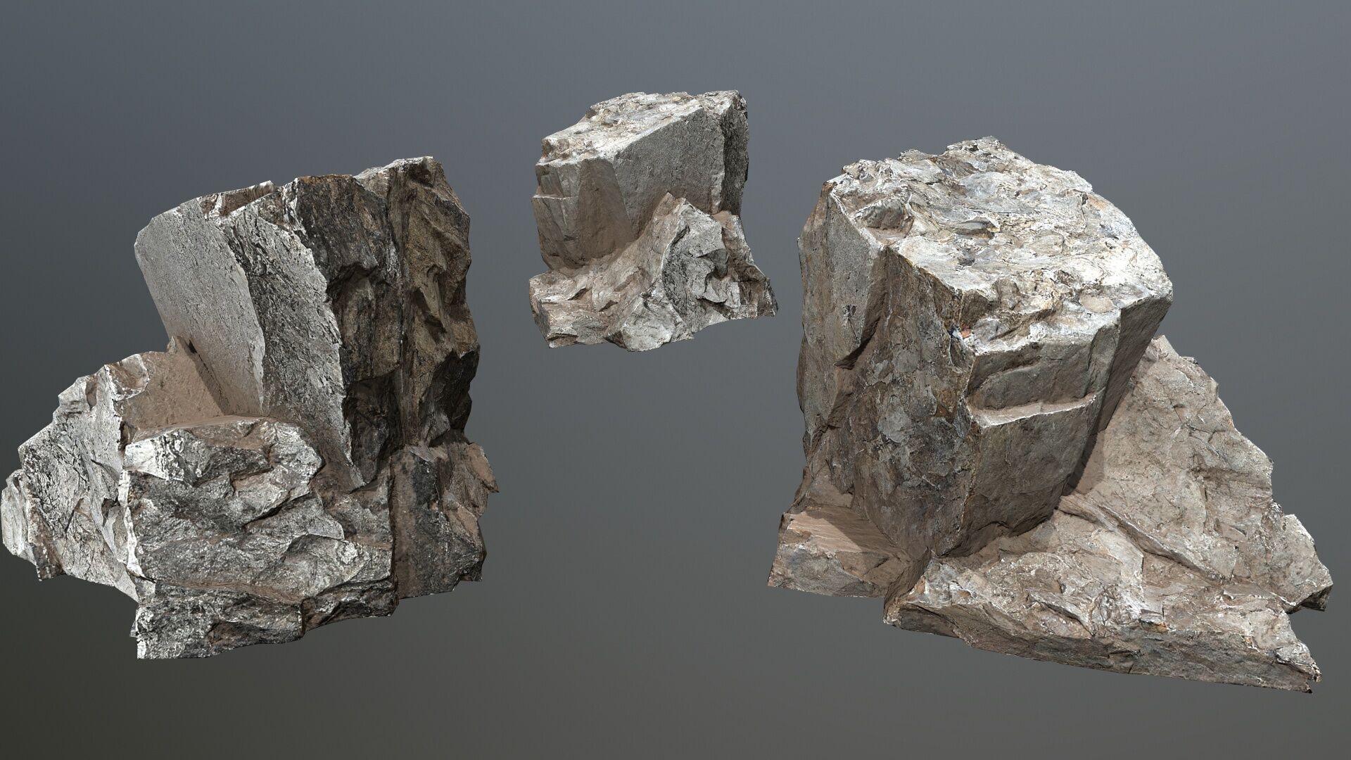 cliff rocks Low-poly 3D model_8