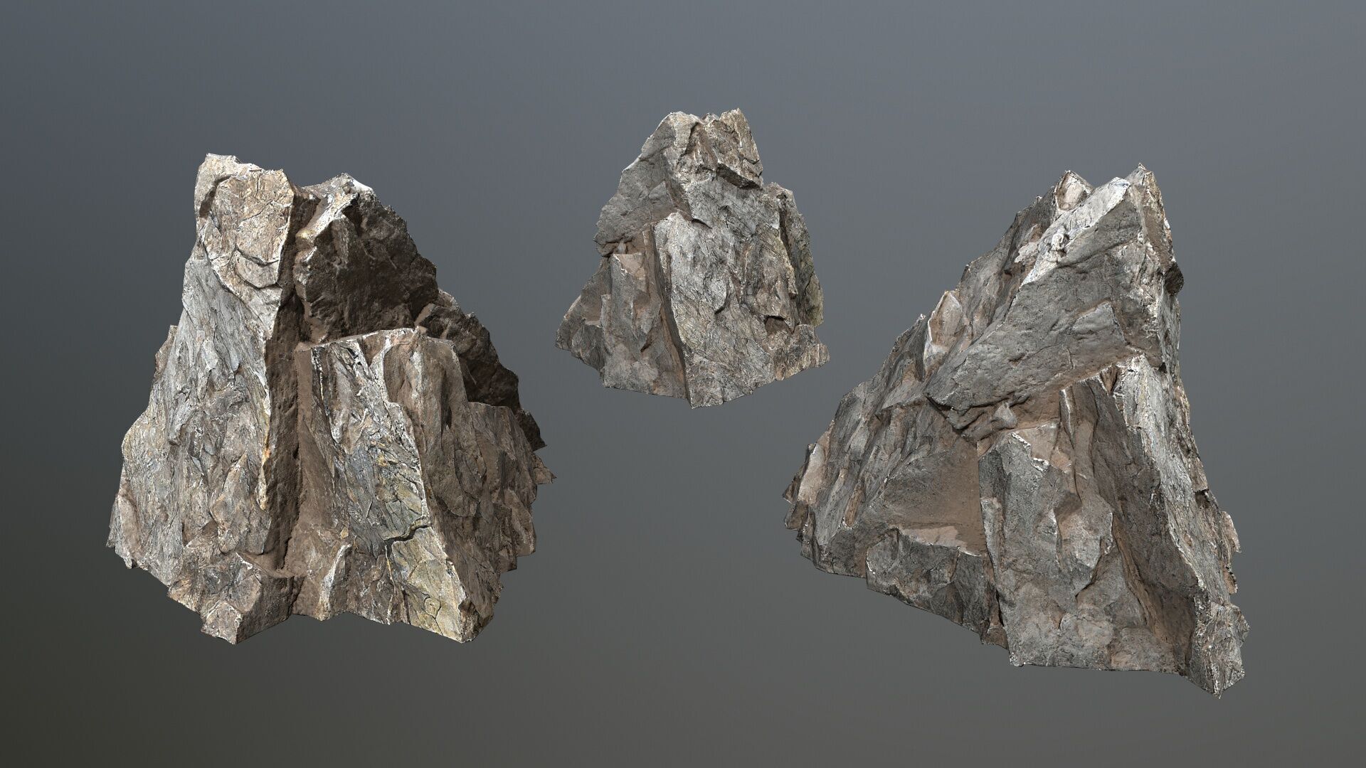 cliff rocks Low-poly 3D model_13