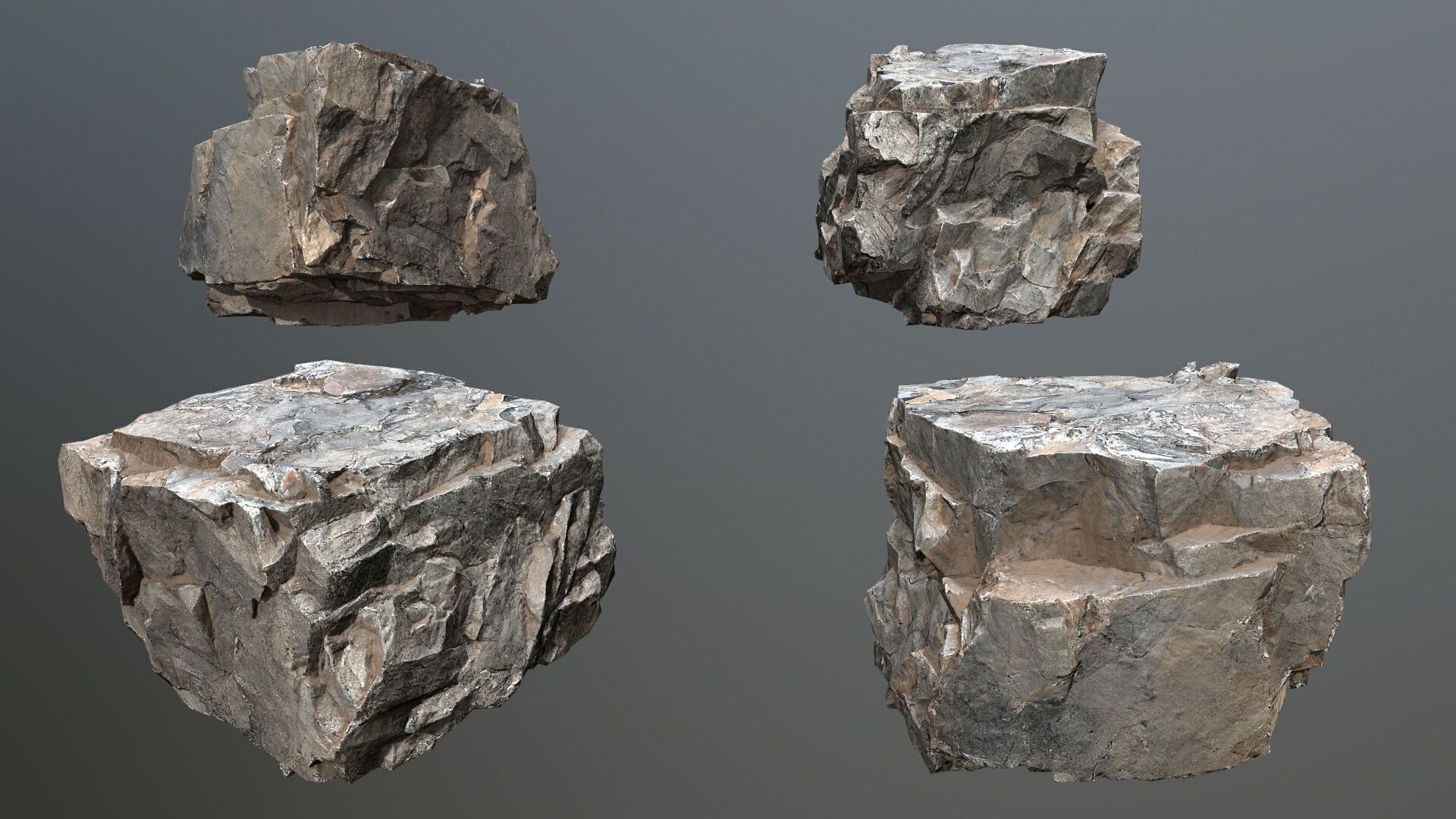 cliff rocks Low-poly 3D model_9