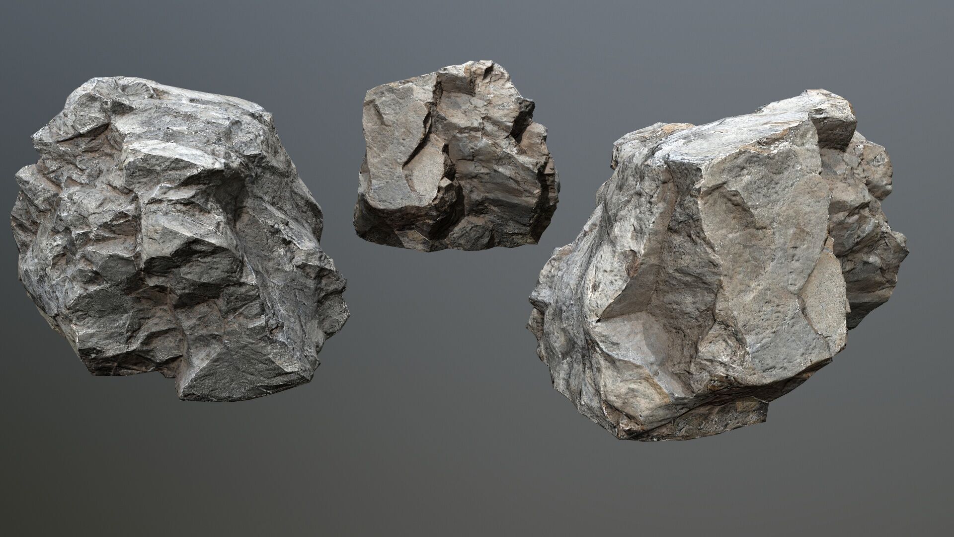 cliff rocks Low-poly 3D model_11