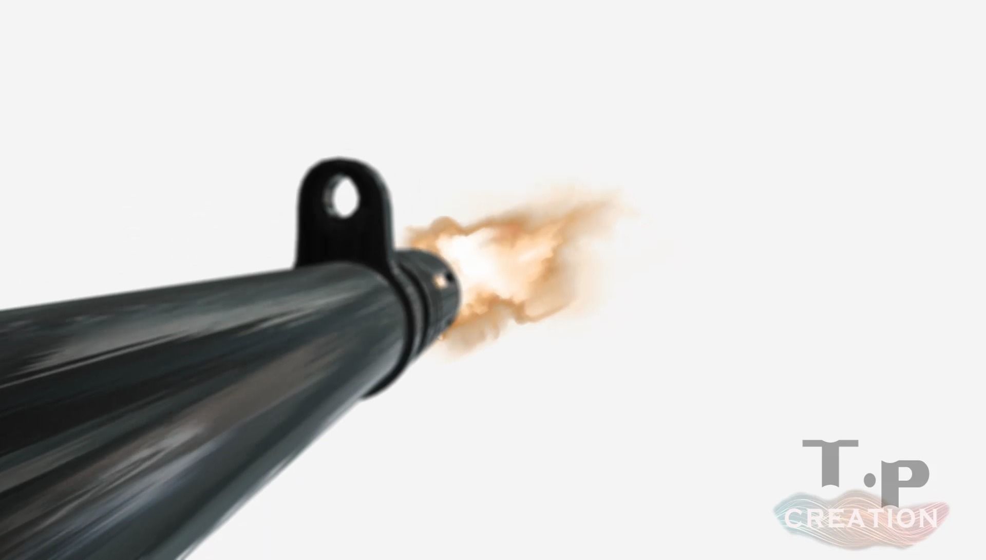 gun i with smoke Low-poly 3D model_0