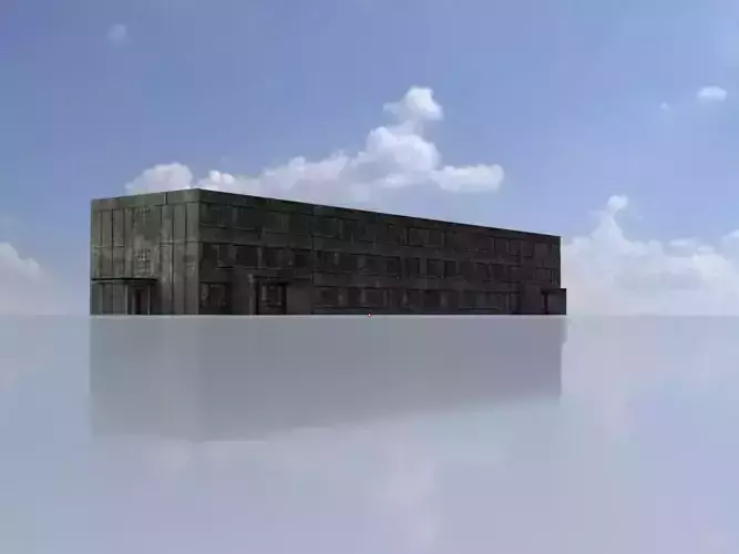 Old military barrack version 1 ruin 13 Low-poly 3D model