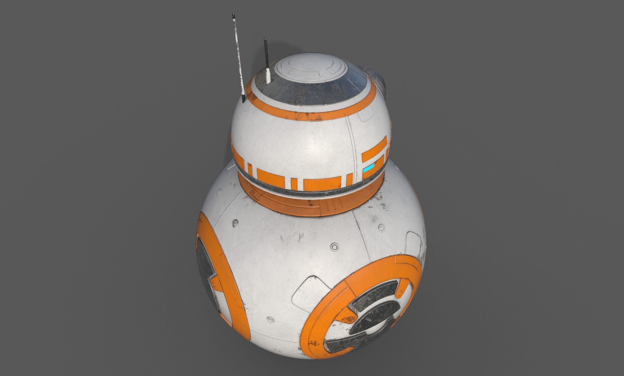 StarWars - BB8- Droid - game ready- lowpoly detailed Free low-poly 3D model_2