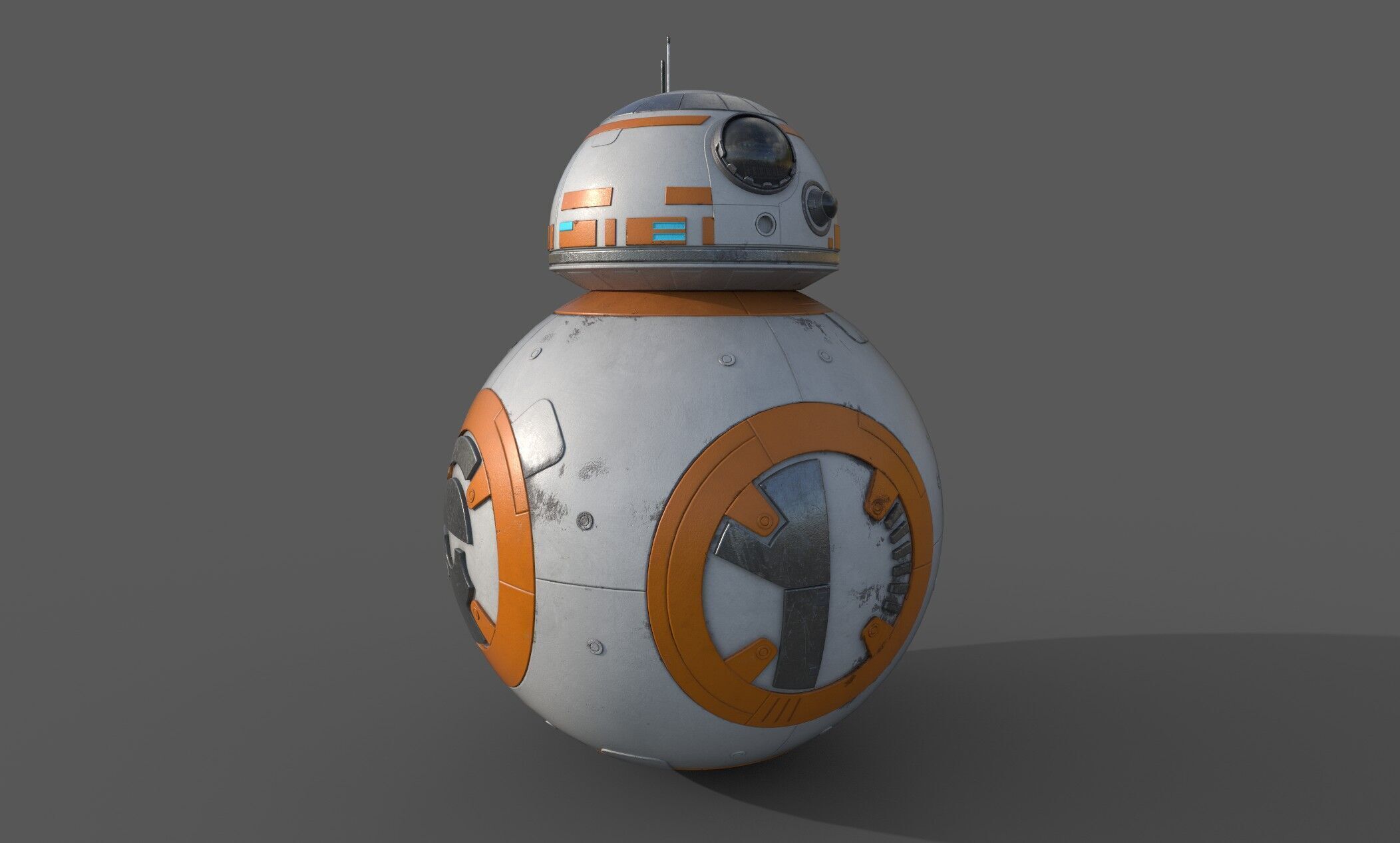 StarWars - BB8- Droid - game ready- lowpoly detailed Free low-poly 3D model_1