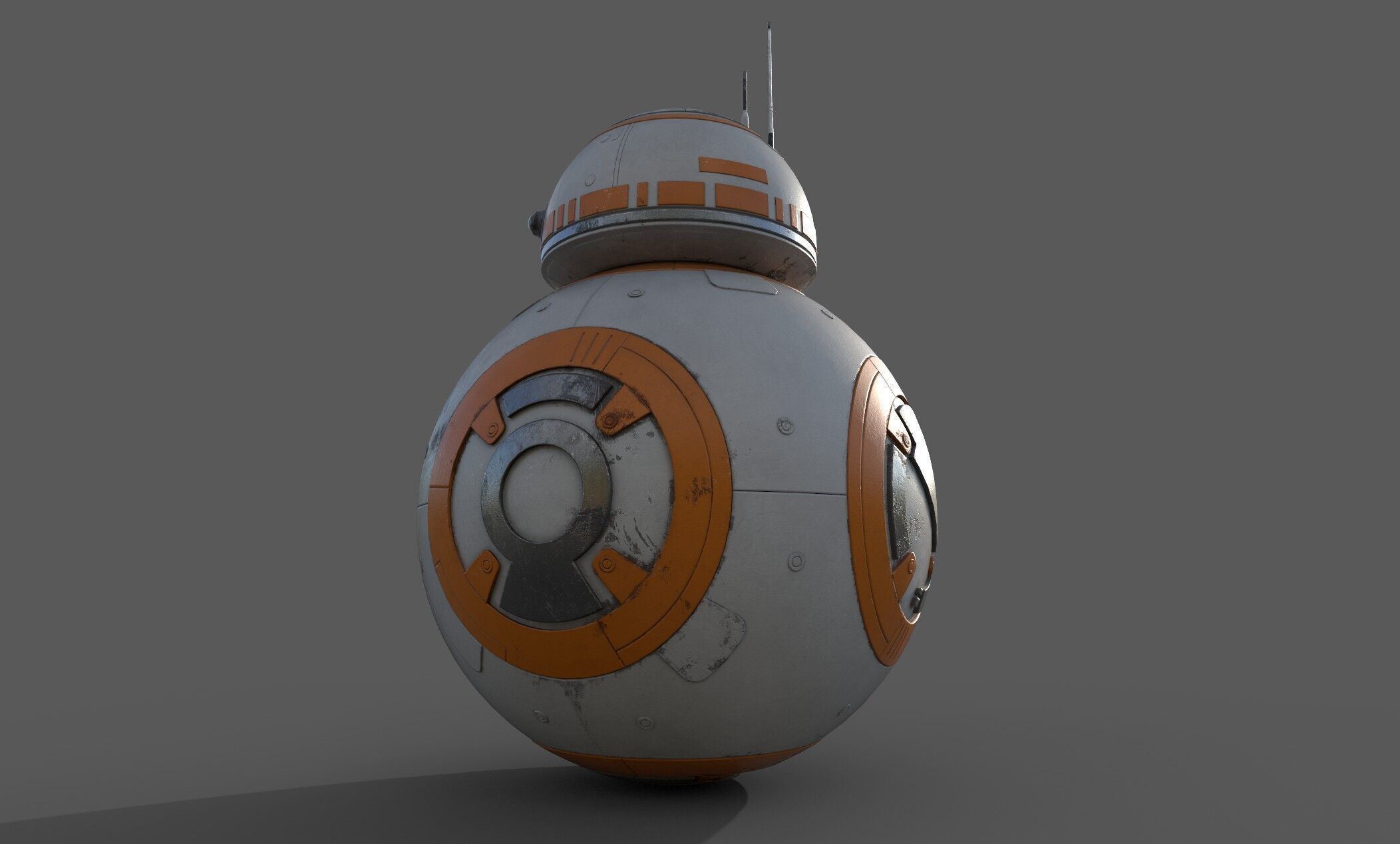 StarWars - BB8- Droid - game ready- lowpoly detailed Free low-poly 3D model_3