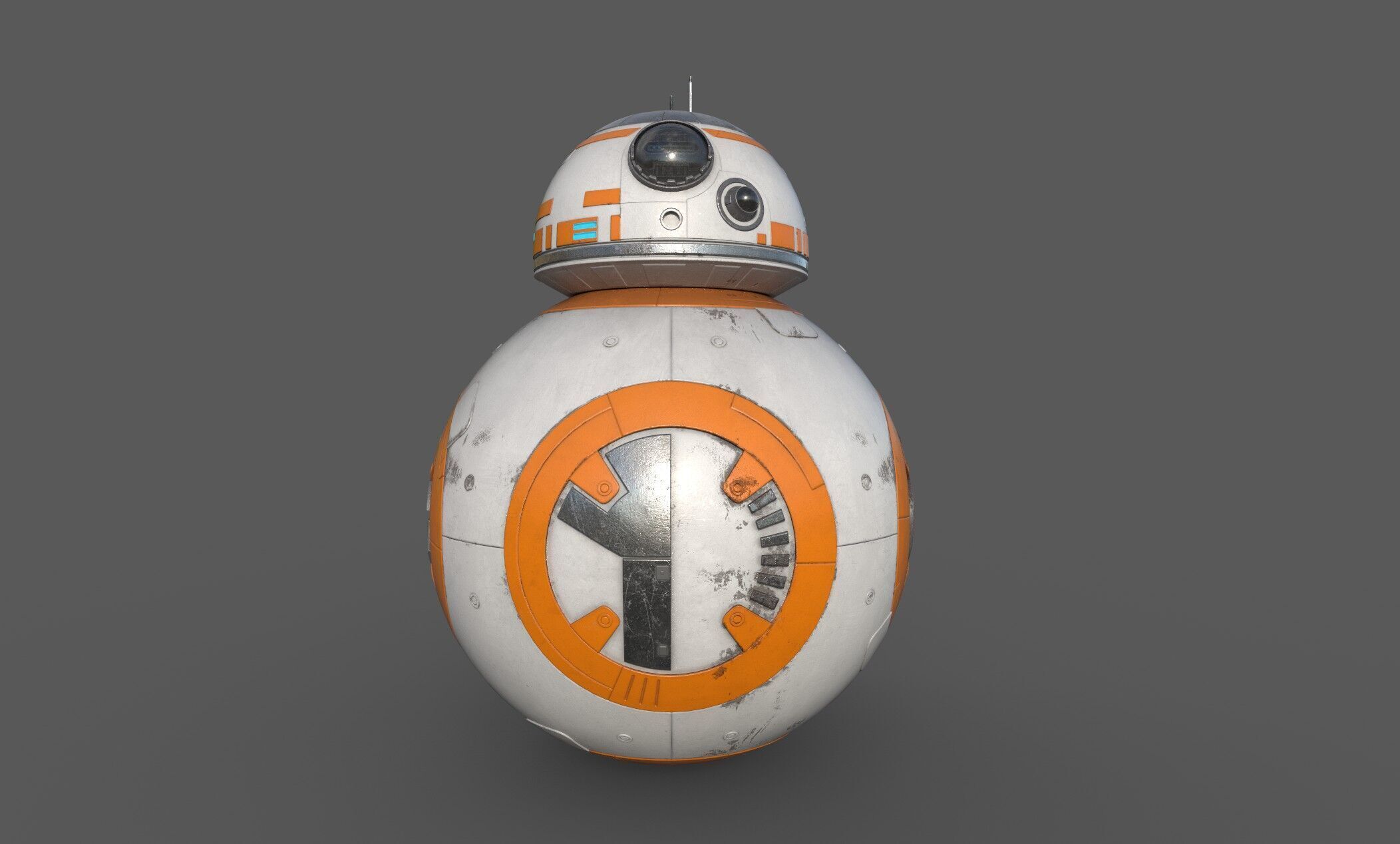 StarWars - BB8- Droid - game ready- lowpoly detailed Free low-poly 3D model_4