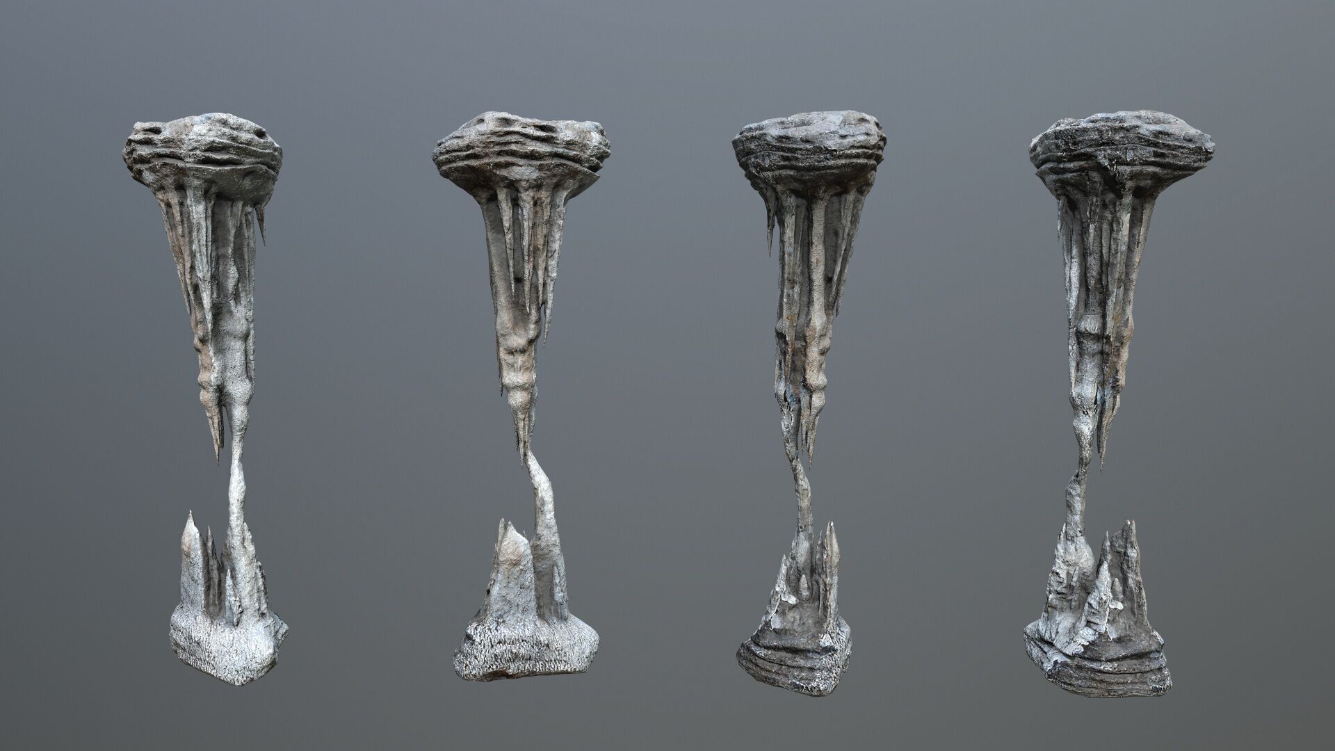 cave rocks Low-poly 3D model_8