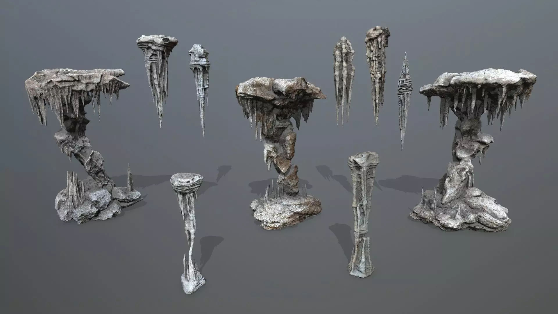 cave rocks Low-poly 3D model_0