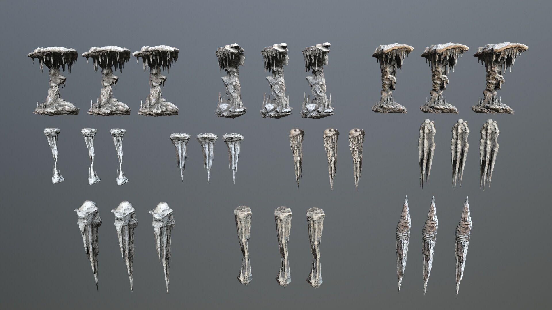 cave rocks Low-poly 3D model_22