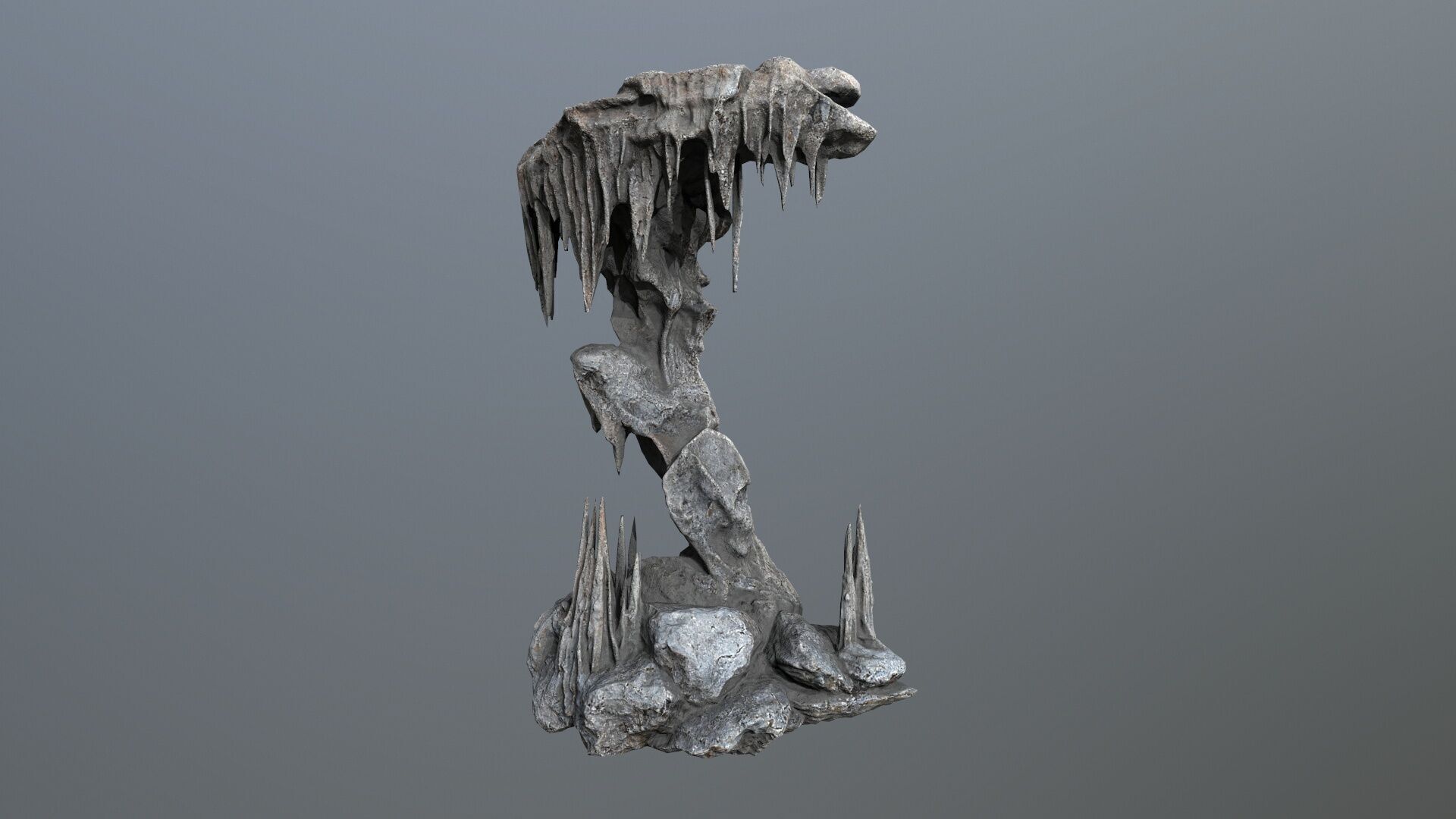 cave rocks Low-poly 3D model_13