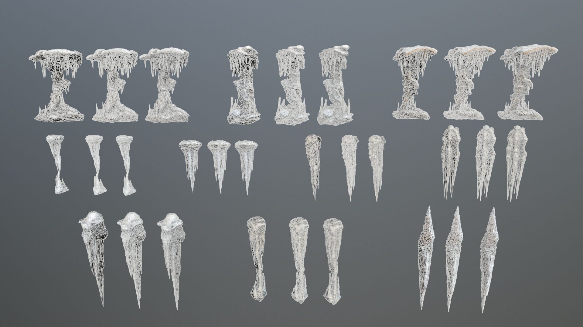 cave rocks Low-poly 3D model_23