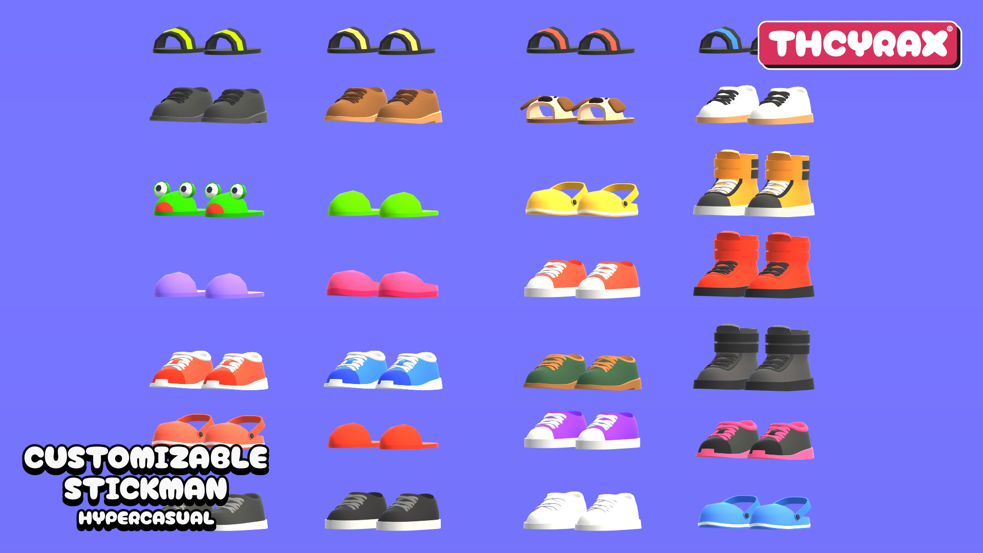 Customizable Stickman Hypercasual Low-poly 3D model_6