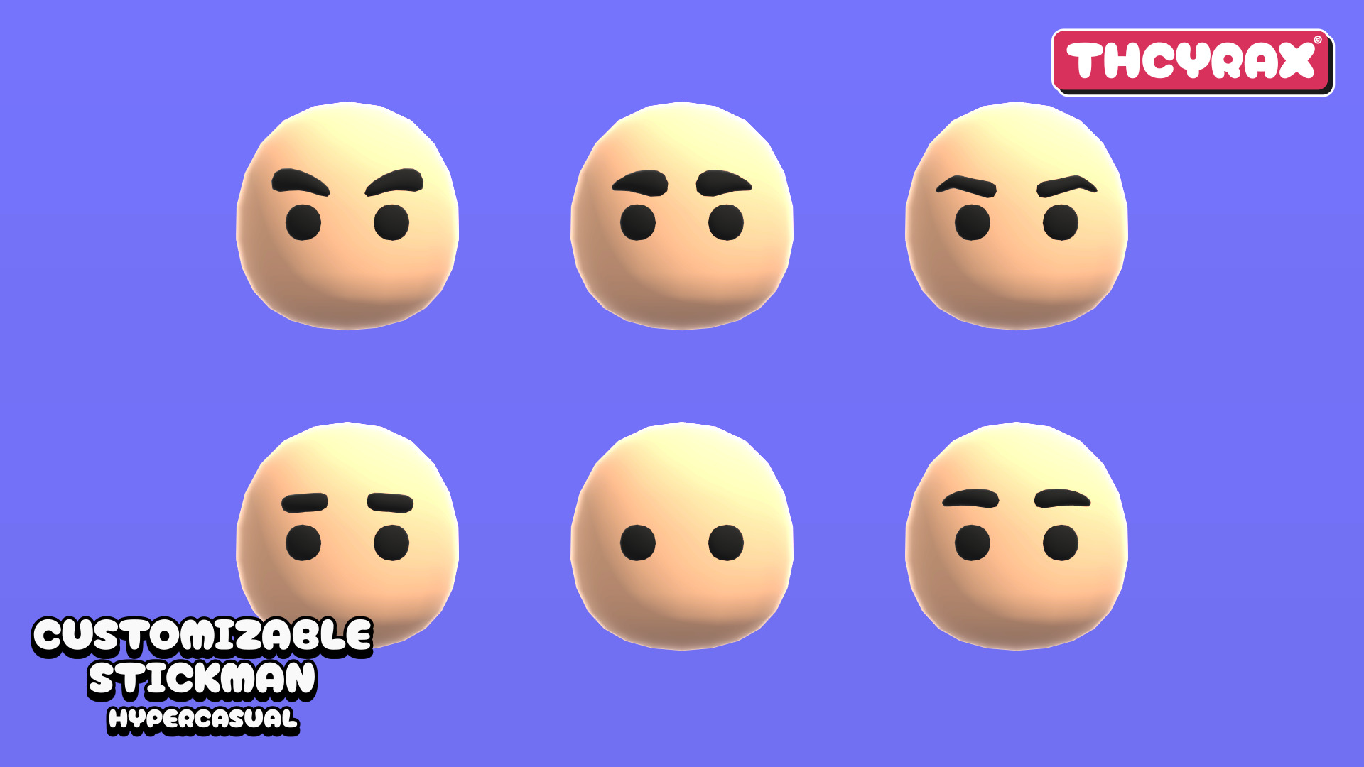 Customizable Stickman Hypercasual Low-poly 3D model_2