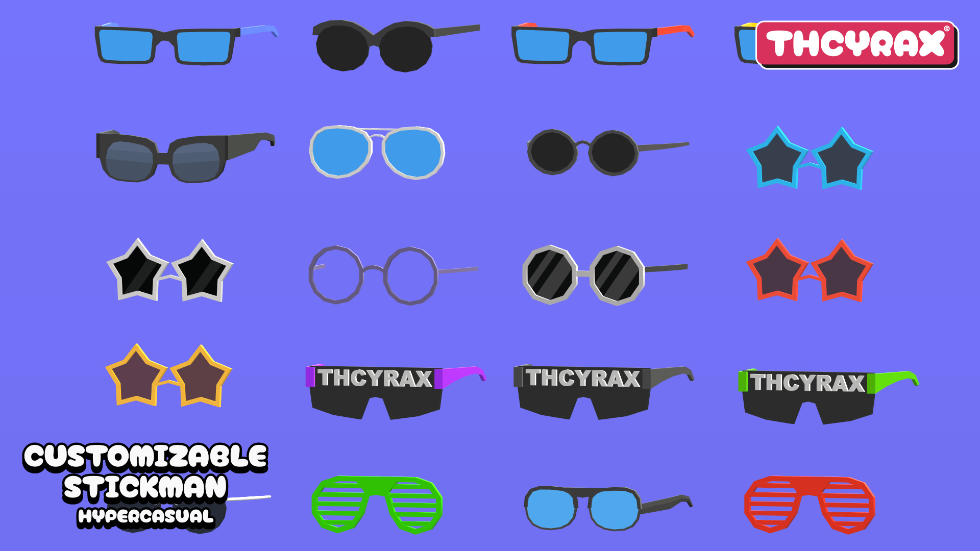 Customizable Stickman Hypercasual Low-poly 3D model_3