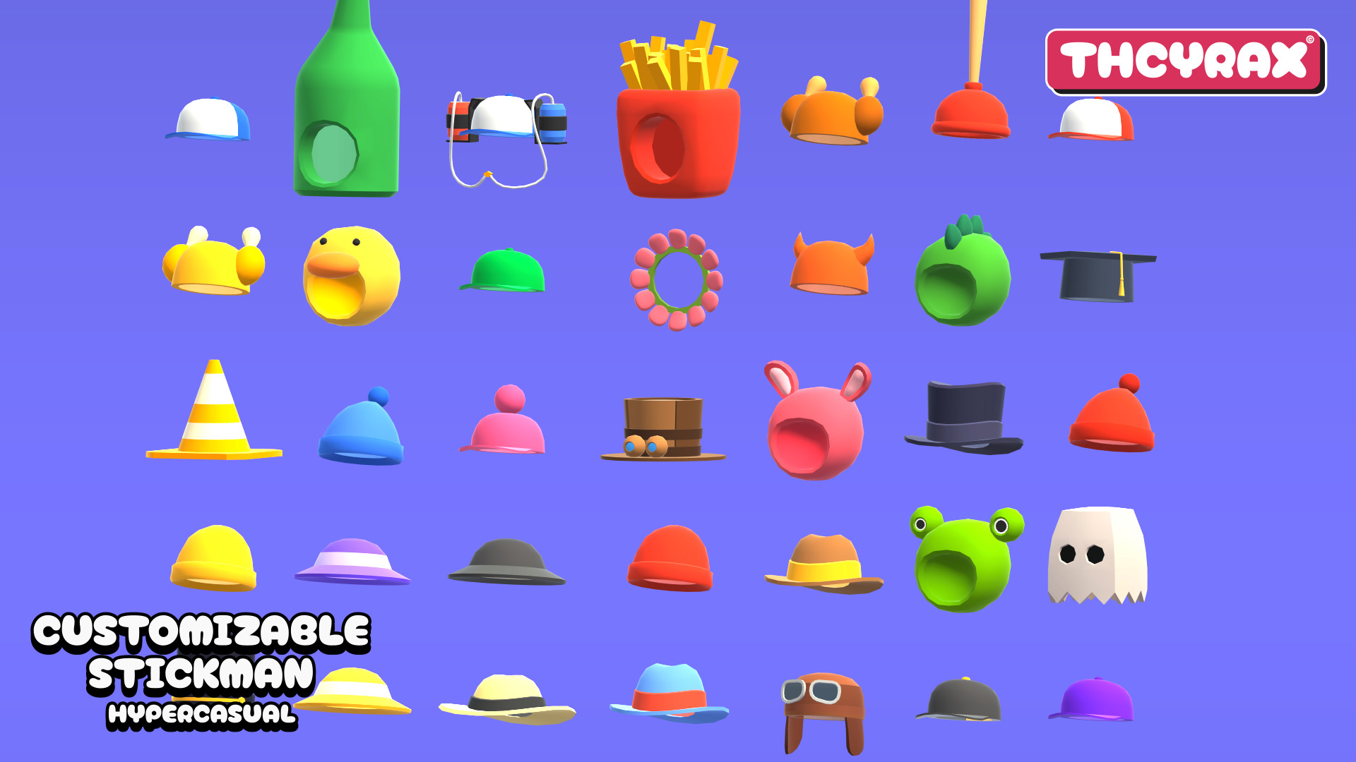 Customizable Stickman Hypercasual Low-poly 3D model_4