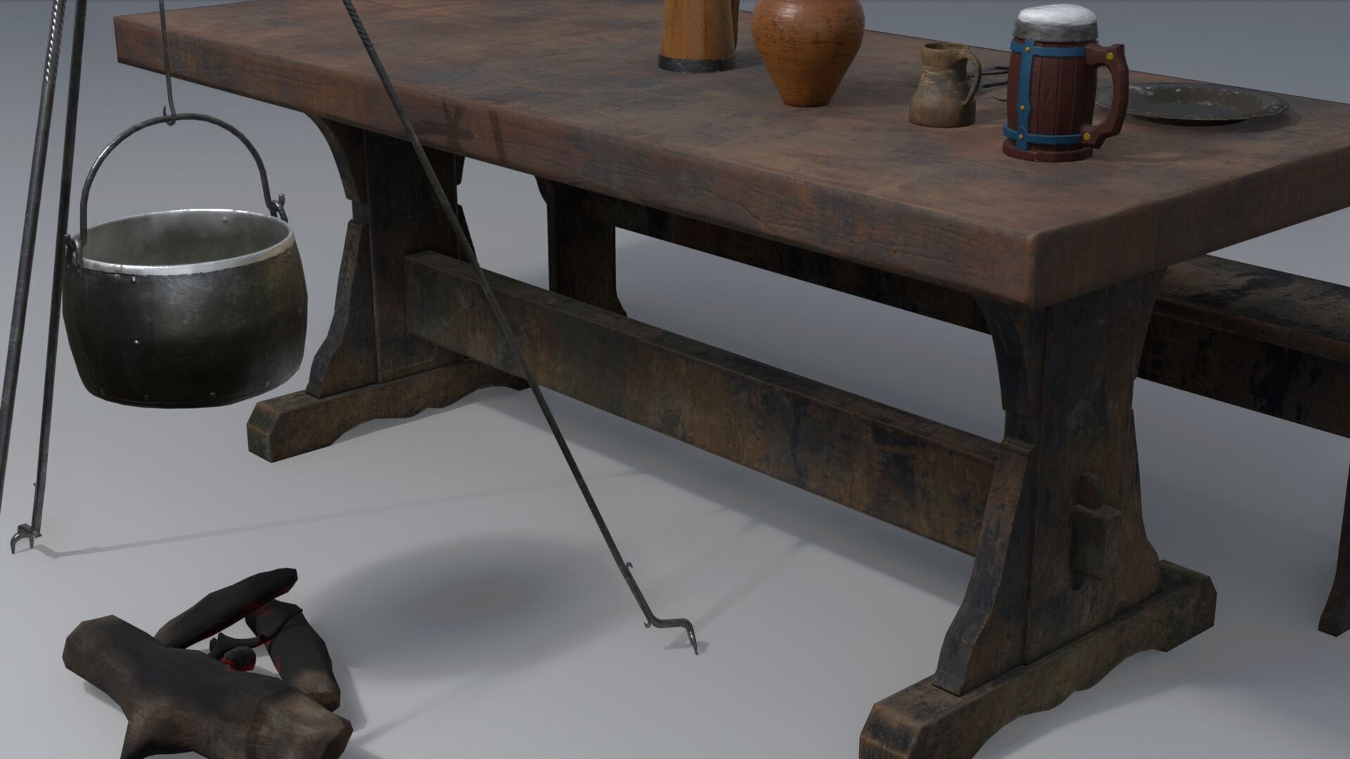 Medieval Set Low-poly 3D model_6