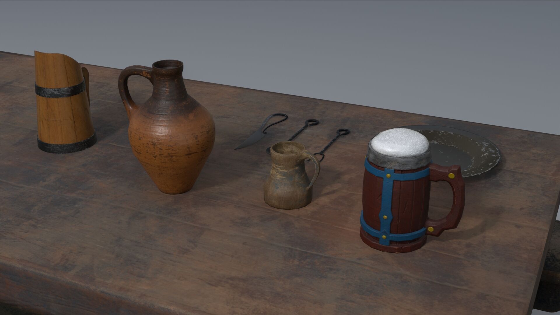 Medieval Set Low-poly 3D model_8