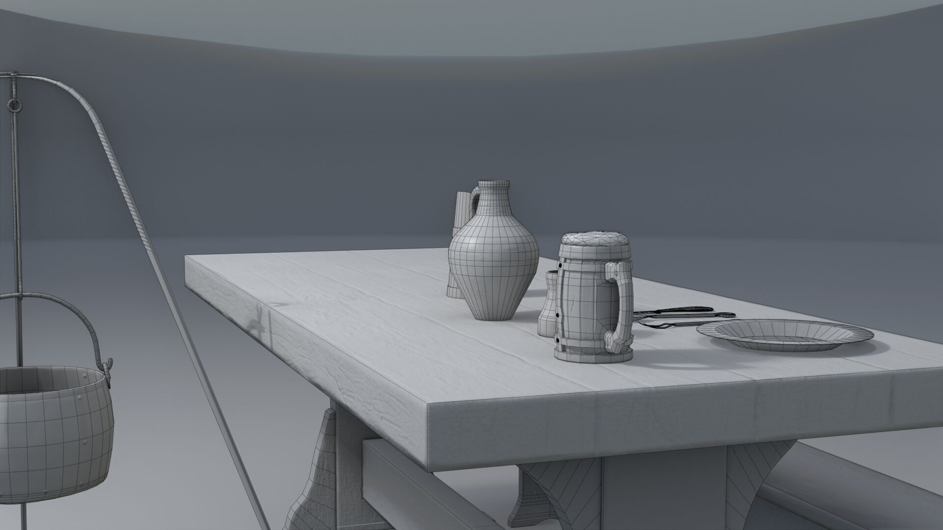 Medieval Set Low-poly 3D model_16