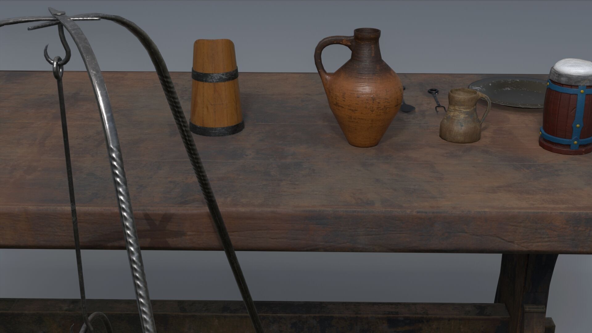 Medieval Set Low-poly 3D model_3