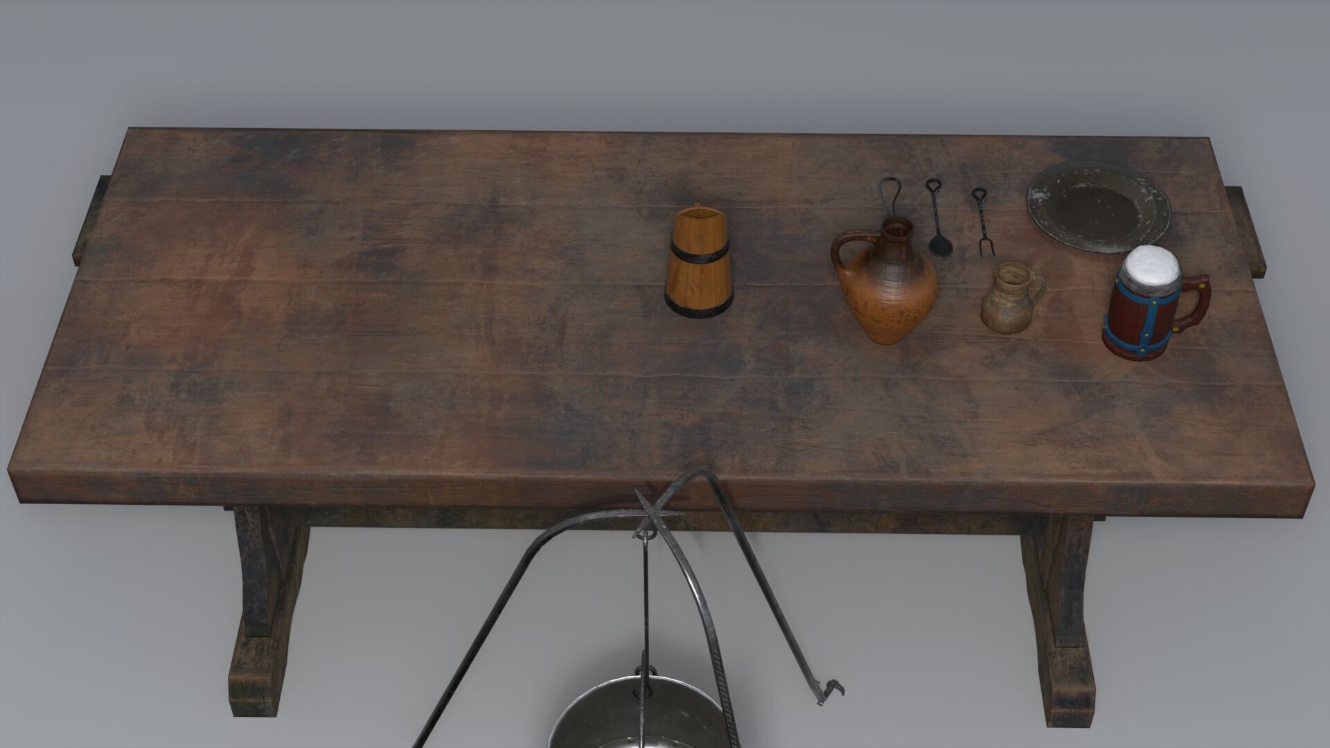 Medieval Set Low-poly 3D model_4