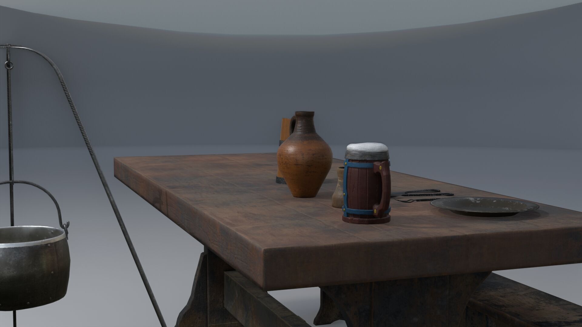 Medieval Set Low-poly 3D model_7