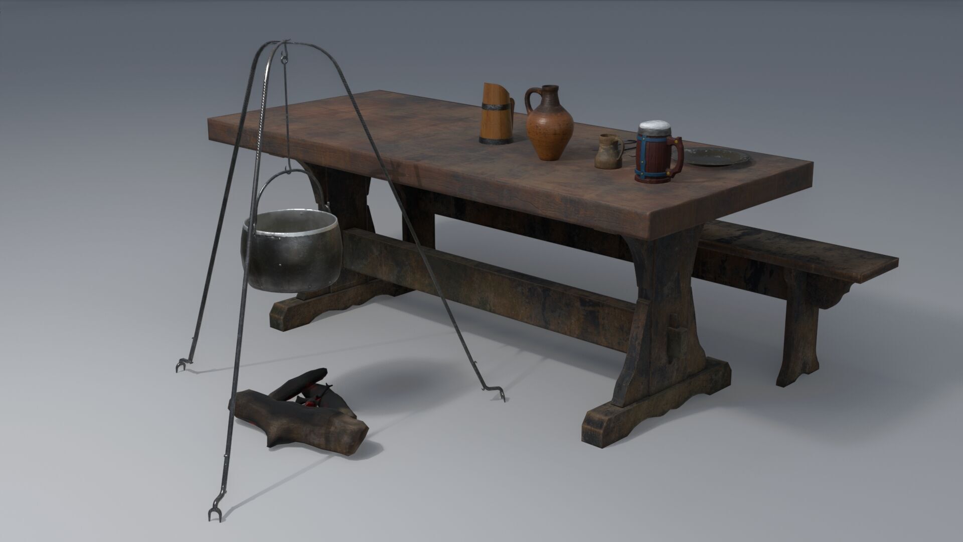 Medieval Set Low-poly 3D model_9