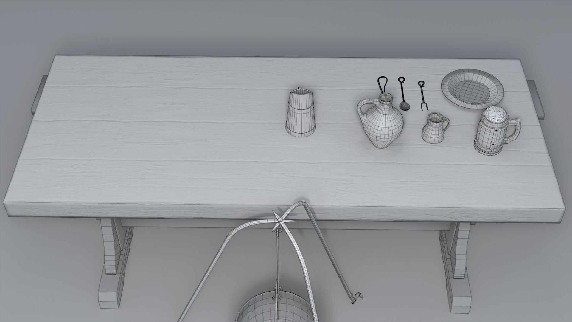 Medieval Set Low-poly 3D model_13