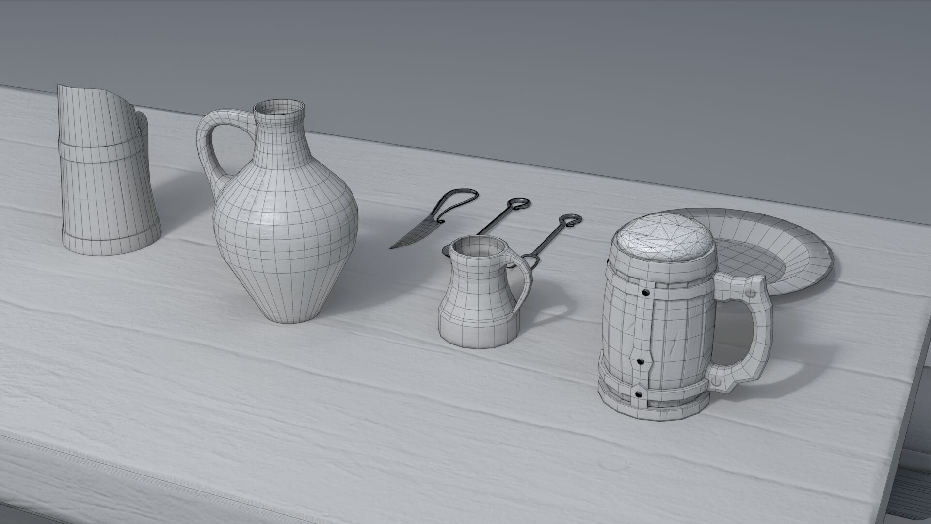 Medieval Set Low-poly 3D model_17
