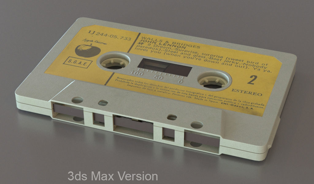 Audio Cassette 3D model_6
