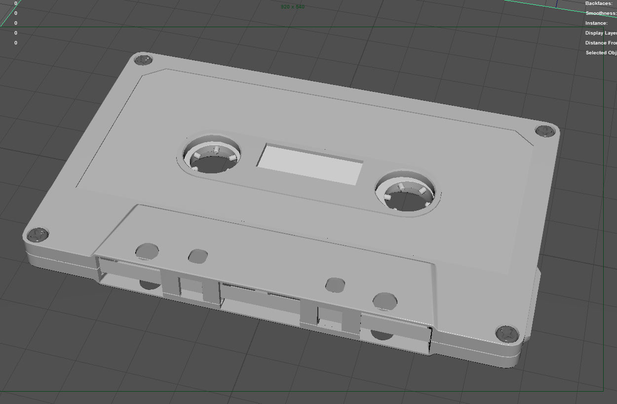 Audio Cassette 3D model_7