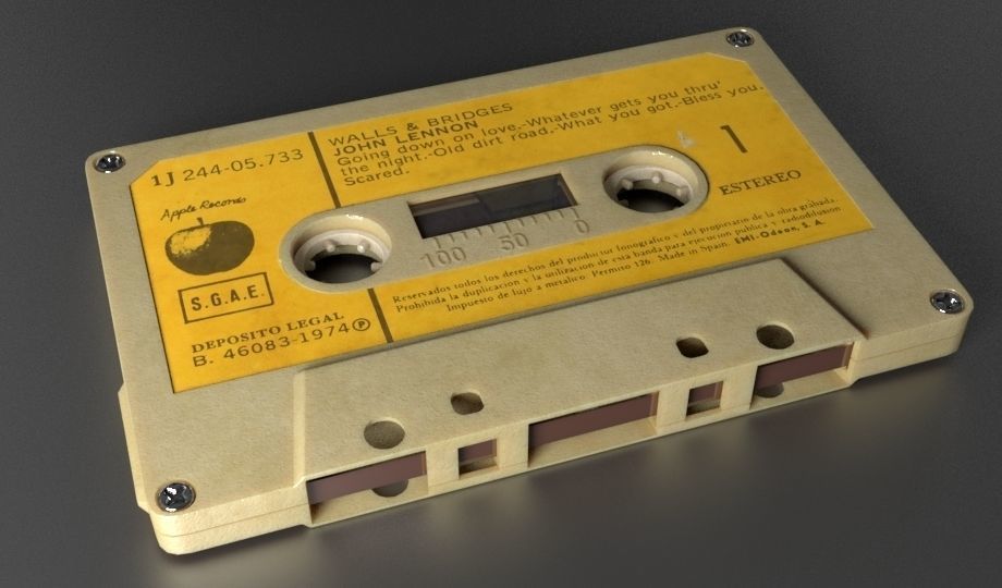 Audio Cassette 3D model_1