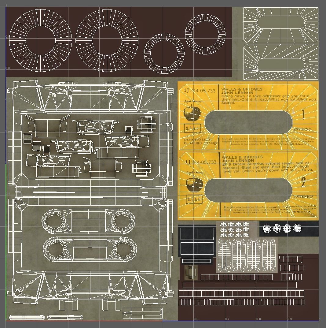 Audio Cassette 3D model_9