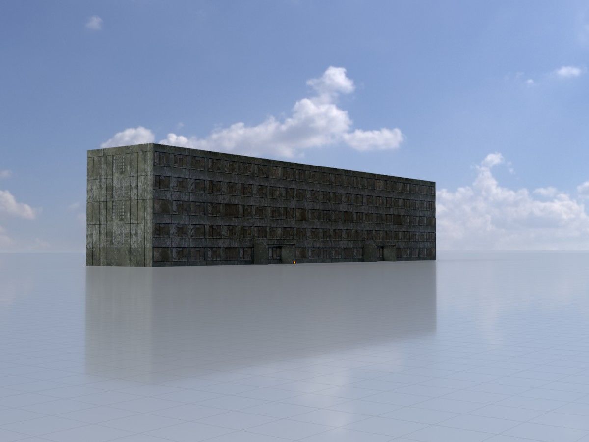 Old military barracks version 1 package 3D Model Collection_31