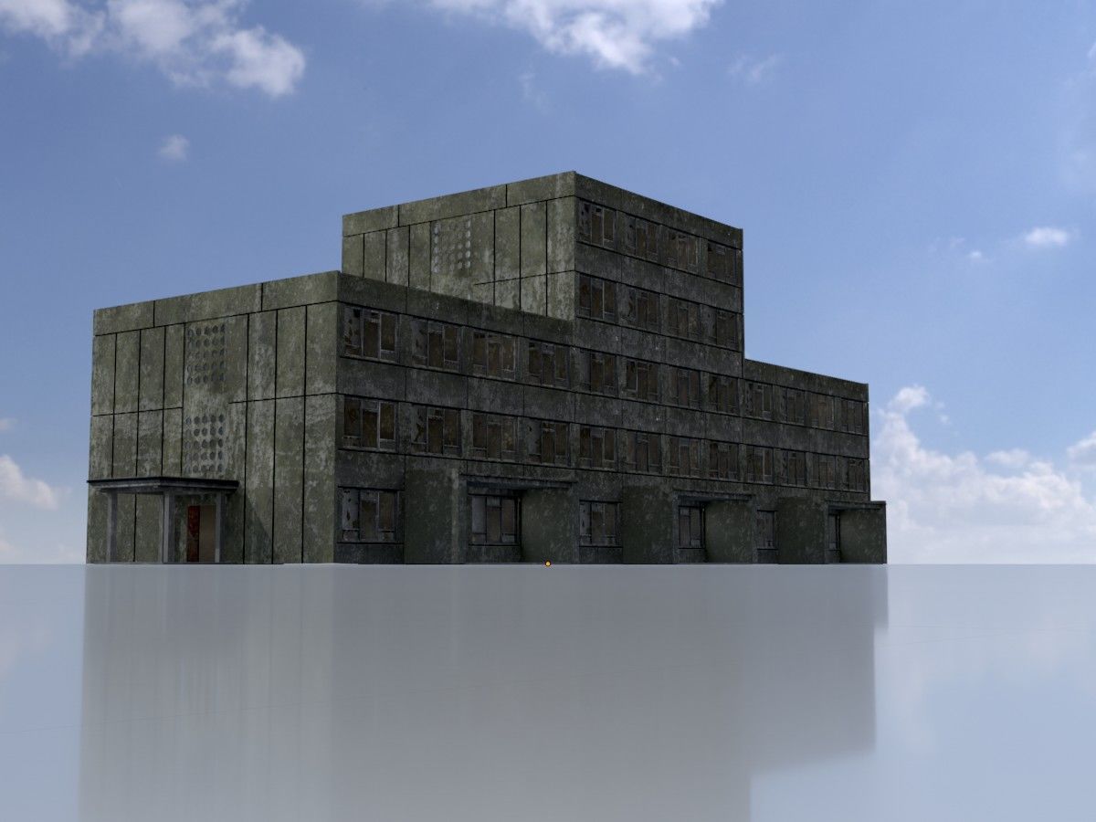 Old military barracks version 1 package 3D Model Collection_28