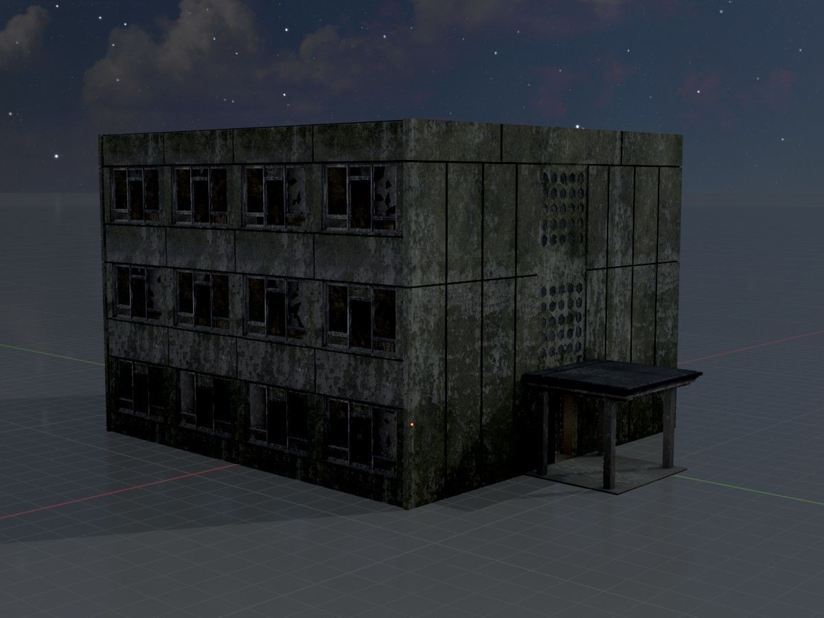 Old military barracks version 1 package 3D Model Collection_54