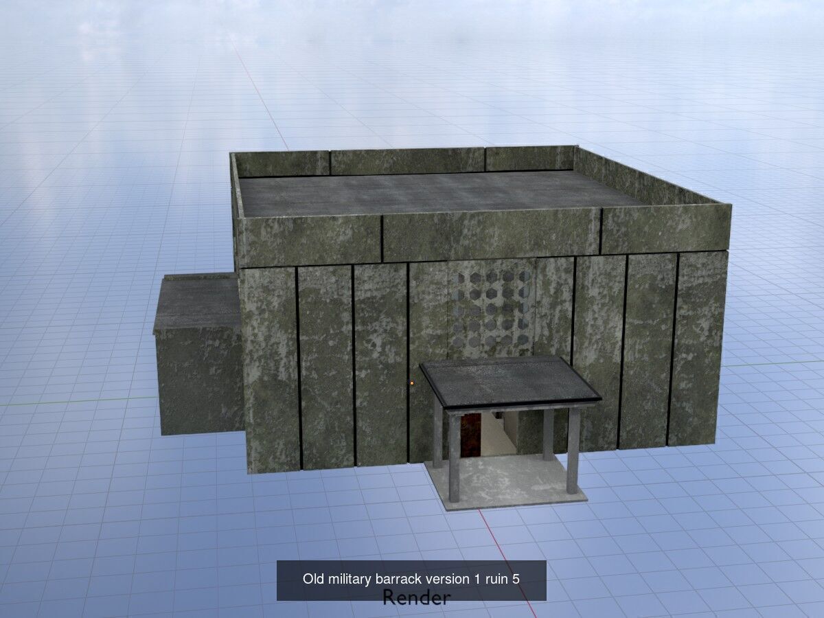 Old military barracks version 1 package 3D Model Collection_18