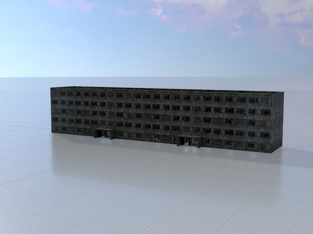 Old military barracks version 1 package 3D Model Collection_46