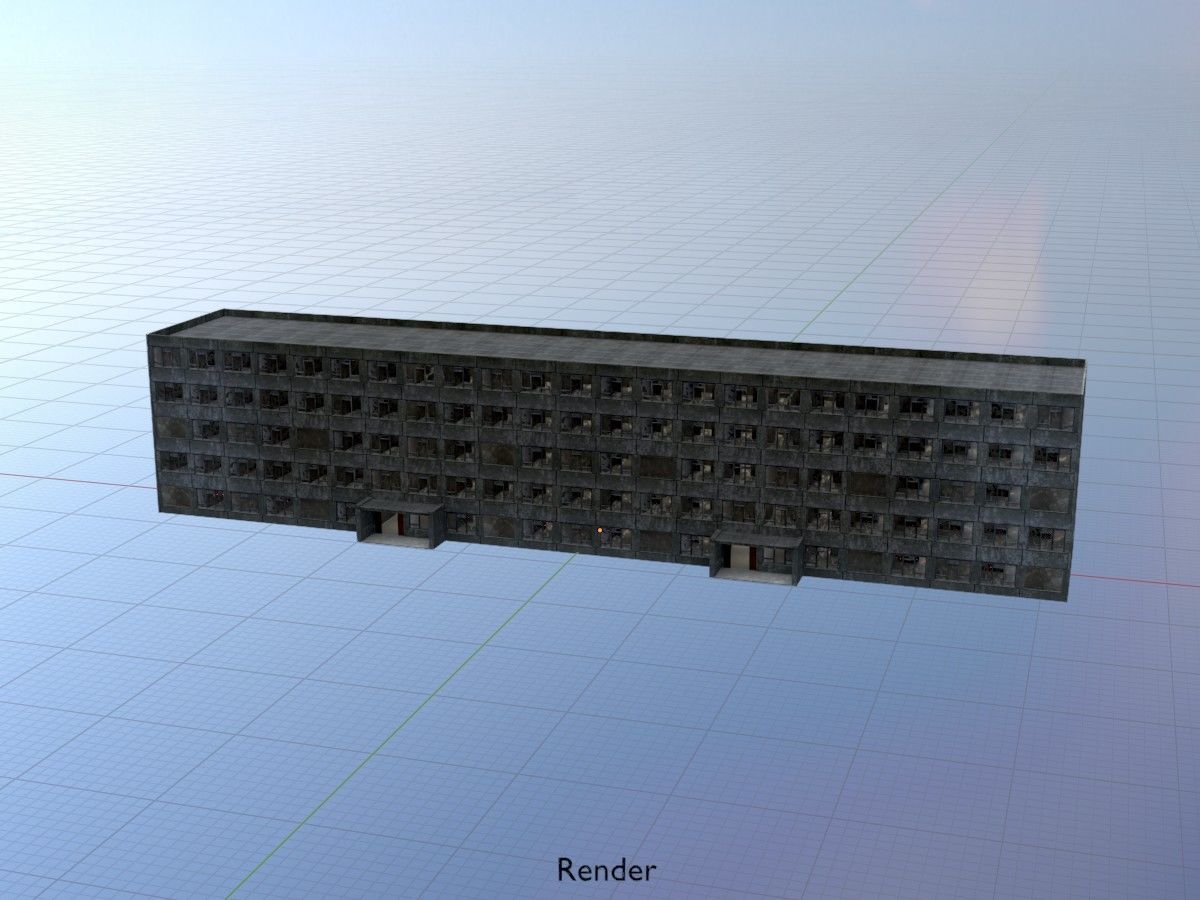 Old military barracks version 1 package 3D Model Collection_104