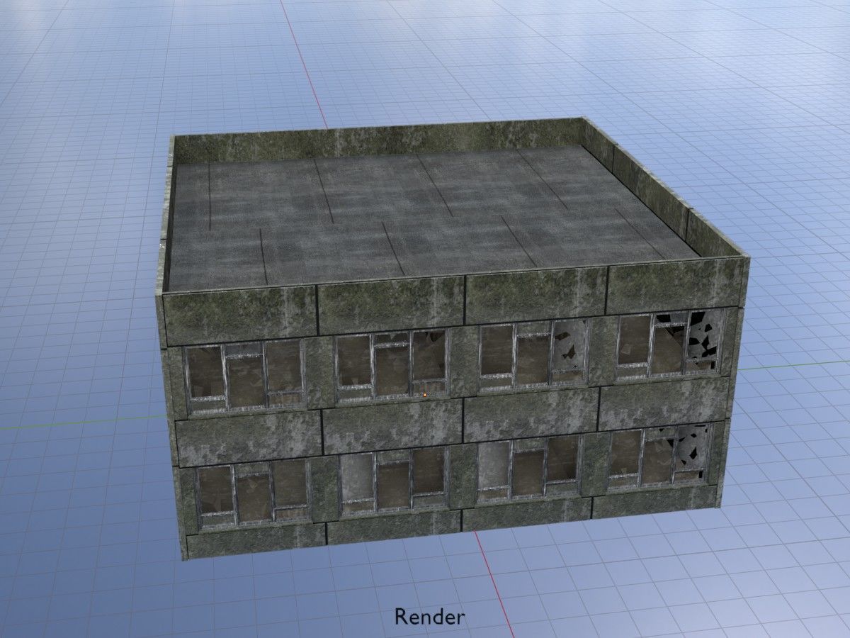 Old military barracks version 1 package 3D Model Collection_119