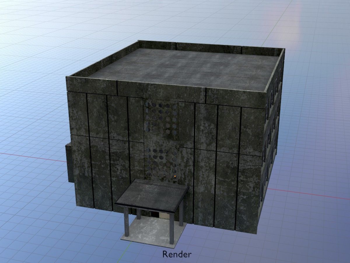 Old military barracks version 1 package 3D Model Collection_106