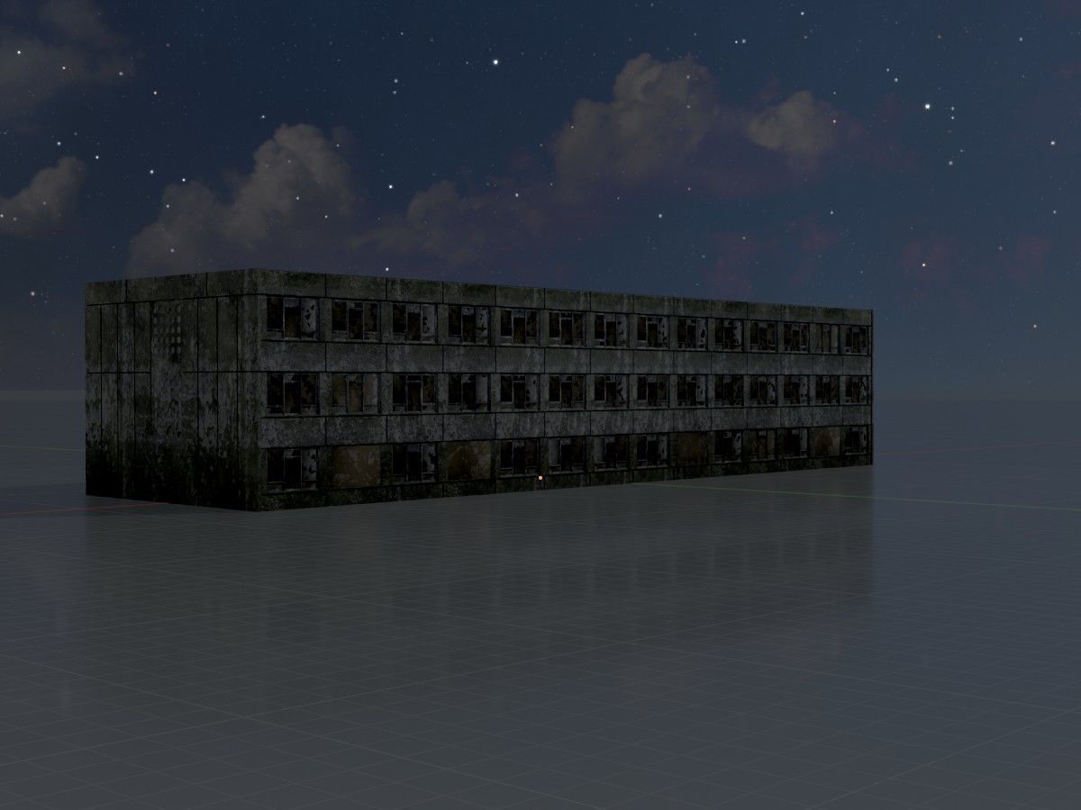 Old military barracks version 1 package 3D Model Collection_59